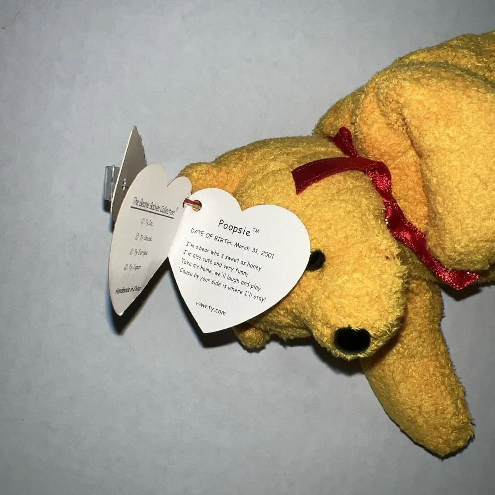 Ty‎ Beanie Baby Poopsie the Bear DOB March 31, 2001